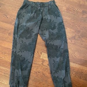 Adidas Rose pattern dry fit joggers